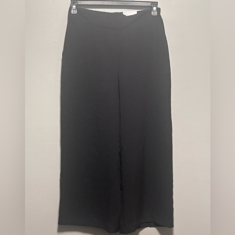 Nine West Black Cropped Wide Leg Pants Size Medium